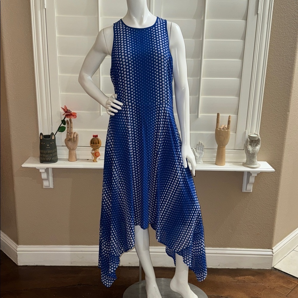 Michael Michael Kors Arailia Dot Maxi Dress Royal Blue
